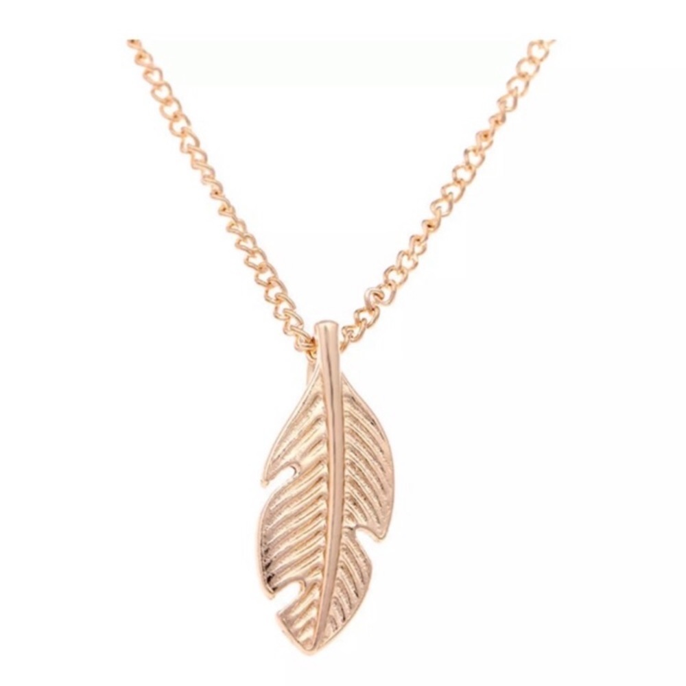 Gold tone ‘Light As A Feather’ Necklace - Picture 2 of 4